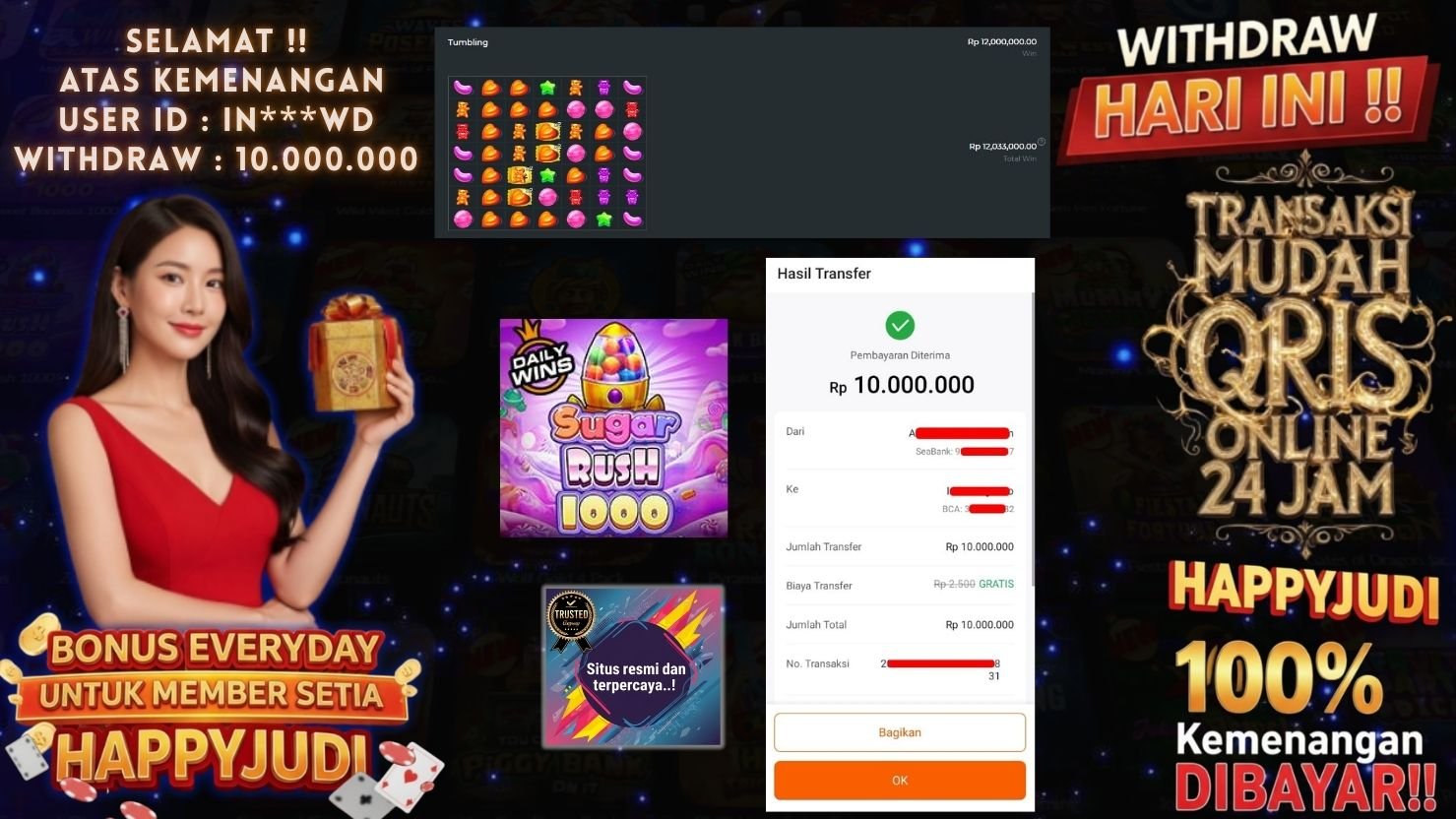 HAPPYJUDI JACKPOT SLOT SUGAR RUSH 1000